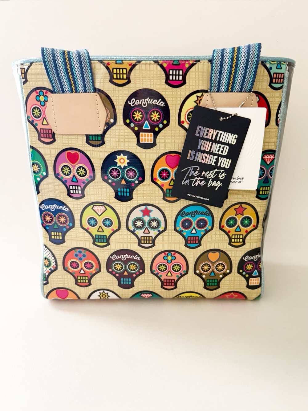 Consuela Sugar Skull Classic Tote Bag Shopper Calavera De Azucar Mexican Boho - Picture 2 of 12